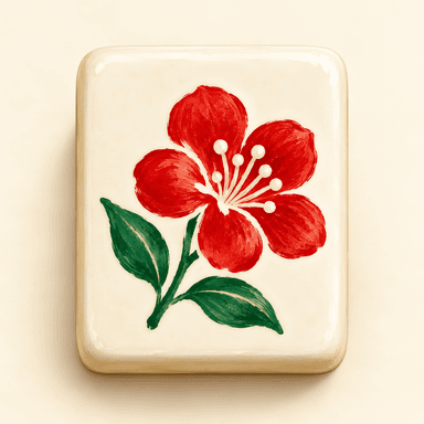 Flower Mahjong tile