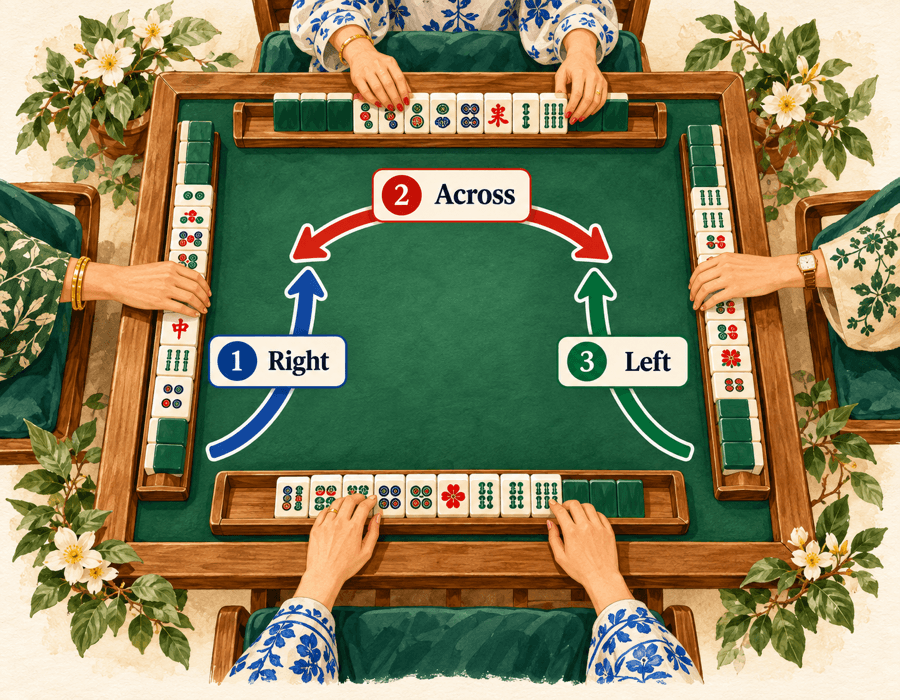 Illustrated American Mahjong table
